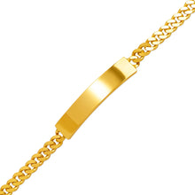 Load image into Gallery viewer, 14K Yellow Gold Shiny Curb ID Bracelet 7mm/4.5mm Wide 7inch Engraving Available
