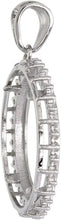 Load image into Gallery viewer, Sterling Silver Cubic Zirconia Quarter Dollar Coin Bezel CZ Halo 24mm 25 Cent
