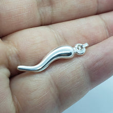 Load image into Gallery viewer, 925 Sterling Silver Italian Horn Pendant High Quality Nickel Free Men 2 Sizes
