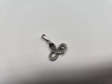 Load image into Gallery viewer, 925 Sterling Silver Cobra Snake Pendant Oxidized Finish 7/8 (22mm) Inch Tall
