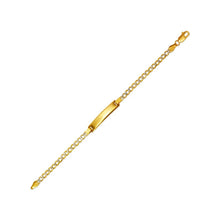 Load image into Gallery viewer, 14K White Pave Gold Baby ID Bracelet Curb X-Light 5mm ID 3mm Chain 6" Engraving
