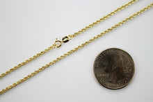 Load image into Gallery viewer, 10K Yellow Gold Initial A - Z Alphabet D/C Pendant Charm &amp; Hollow Rope chain
