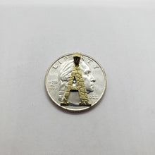 Load image into Gallery viewer, 10K Solid Yellow Gold Nugget Initial Letter Pendant Alphabet Necklace Charm
