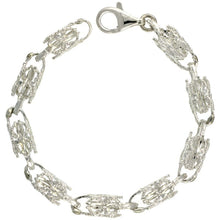 Load image into Gallery viewer, 925 Sterling Silver Dollar Sign Bullet Chain Necklace Bracelet 7mm 7 Inch Long
