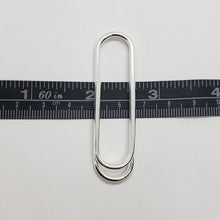Load image into Gallery viewer, 925 Sterling Silver Large Paper Clip Money Clip Made in Italy 2 3/8 x 5/8 inch

