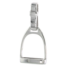 Load image into Gallery viewer, 925 Sterling Silver Large Plain Stirrup Pendant 1 3/16 Inch (30mm) Tall
