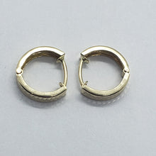 Load image into Gallery viewer, 14K Real Yellow White Gold Huggie Hoop Earrings Diamond Cut Round 11mm Men Women

