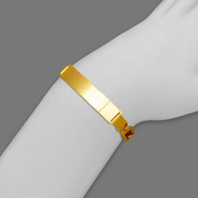 Load image into Gallery viewer, 14K Yellow Gold Figaro Concave ID Bracelet 7mm/7mm 8" 8.5" Engraving Available
