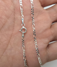 Load image into Gallery viewer, 925 Sterling Silver Beveled Edges Figaro Chain Anklet 2.3mm, Fits 9.5" to 10"
