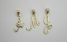 Load image into Gallery viewer, Authentic 14K Yellow Gold Initial Pendant Charm Diamond Cut for Everyone
