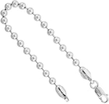 Load image into Gallery viewer, 925 Sterling Silver Plain Pallini Bead Ball Chain Bracelet Necklace 5mm 7" - 30"
