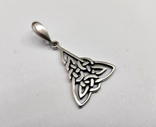 Load image into Gallery viewer, 925 Sterling Silver Large Celtic Leafy Triquetra Knot Pendant 1 (25mm) Inch Tall
