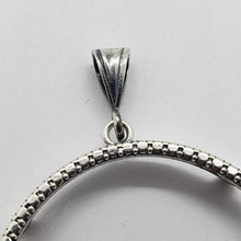 Load image into Gallery viewer, 925 Sterling Silver Silver Eagle Bezel 41 mm 1 oz Coins Prong Back Illusion Edge

