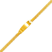 Load image into Gallery viewer, 14K Yellow Gold Bizmark Baby ID Bracelet 7mm/4mm 6" Engraving Available
