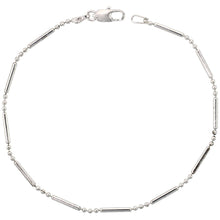 Load image into Gallery viewer, 925 Sterling Silver Pallini Dot Dash Bead Ball Chain Anklet 1.5mm, 9.5" Long
