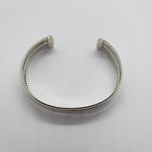 Load image into Gallery viewer, Sterling Silver Cuff Bracelet Flat Wire with 2 Ropes Handmade
