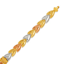 Load image into Gallery viewer, 14K Tri Color Gold 15 Anos Quinceanera Diamond Cut Faceted ID Bracelet 6mm/12mm
