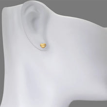 Load image into Gallery viewer, 14K Yellow Gold Heart Stud Earrings 6x5mm 2grams Diamond Cut Screw Backing
