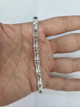 Load image into Gallery viewer, 925 Sterling Silver Stampato Bamboo Link Necklace Bracelet Italy 7mm 8" to 18"

