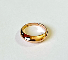 Load image into Gallery viewer, 14K Solid Yellow White Rose Gold Handmade Simple Dome Ring 5.5mm Band Size 4~10
