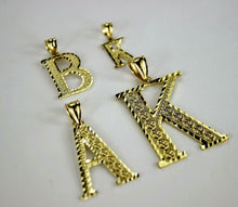 Load image into Gallery viewer, 10K Yellow Gold Initial Pendant Charm Diamond Cut A ~ Z Alphabet 4 Sizes
