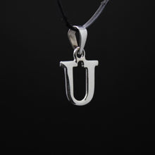 Load image into Gallery viewer, 925 Sterling Silver Alphabet Initial Pendant Plain Slab Serif Upper Case Letter
