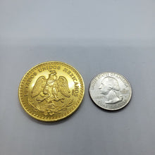 Load image into Gallery viewer, 10k Yellow Gold Eagle Mexico 50 Peso Coin 37.5mm Diameter for Coin Edge Bezel
