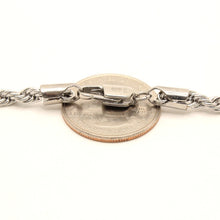Load image into Gallery viewer, Stainless Steel Textured Rope Chain Necklace 3/16 Inch Wide, Sizes 16-30 Inches
