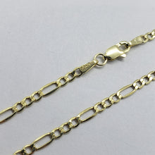 Load image into Gallery viewer, Authentic 10K Yellow Gold Hollow Figaro Chain Necklace 1.9mm 2.6mm 16" to 26"

