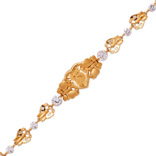 Load image into Gallery viewer, Authentic 14K Yellow Gold Fancy 15 Anos Years CZ Bracelet Quinceañera Gift
