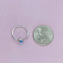 Load image into Gallery viewer, Dainty Sterling Silver Synthetic Opal Bypass Heart Ring for Women
