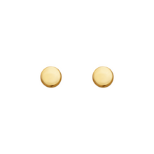 Load image into Gallery viewer, 14K Yellow Gold 4mm Disk Stud Earrings High Polished Screw Backing

