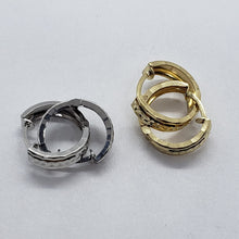 Load image into Gallery viewer, 14K Real Yellow White Gold Huggie Hoop Earrings Diamond Cut Round 11mm Men Women
