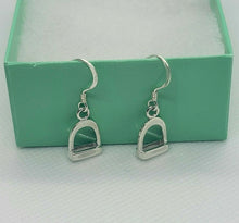 Load image into Gallery viewer, 925 Sterling Silver Stirrup Earrings Flawless Polished Finish Nickel Free
