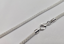 Load image into Gallery viewer, 925 Sterling Silver Round Mesh Chain Necklace Bracelet Italy 3mm 7" to 20"

