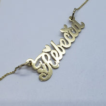 Load image into Gallery viewer, Authentic 10K Solid Yellow Gold Handmade Personalized Name Pendant w/out Rolo
