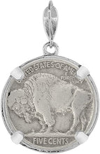 Load image into Gallery viewer, Sterling Silver Nickel Bezel 22mm Coins Prong Back Round Edge 5 Cent 21.21mm
