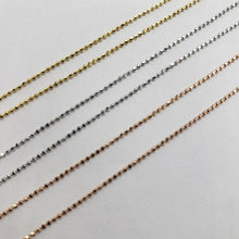 Load image into Gallery viewer, Authentic 14k Solid Gold Stamped Bead Chain Necklace 3 Color 1mm / 16" 18" 20"

