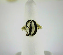 Load image into Gallery viewer, 10K YELLOW GOLD Cursive Letter Initial Ring for Women Alphabet A-Z Size 6-10.5
