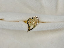 Load image into Gallery viewer, 10k Solid Yellow Gold Slanted Heart Cursive Initial Letter Alphabet Ring
