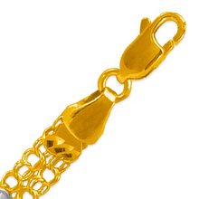 Load image into Gallery viewer, 14K Tri Color Gold Double Link Bracelet 5.5 mm Wide 7" and 7.5"
