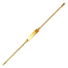 Load image into Gallery viewer, 14K Two Tone Gold Kids Gucci Pave ID Bracelet 6mm/2mm 6" Engraving Available
