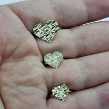 Load image into Gallery viewer, 10K Yellow Solid Gold Flat Heart Nugget Ring Small Medium Large Ring Size 3-11
