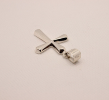 Load image into Gallery viewer, 925 Sterling Simple Beveled Edge Rhombus-Shape Cross Pendant

