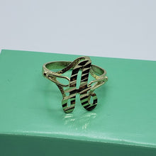 Load image into Gallery viewer, 10k Solid Yellow Gold Cursive Letter Initial Alphabet Ring [YOUR RING SIZE]
