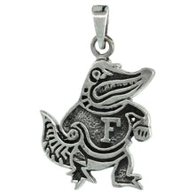 Load image into Gallery viewer, 925 Sterling Silver Dressed Alligator Mascot Pendant 15/16 (24mm) Inch Tall
