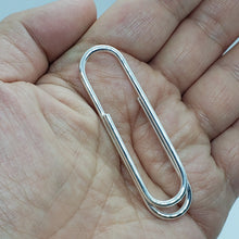 Load image into Gallery viewer, 925 Sterling Silver Large Paper Clip Money Clip Made in Italy 2 3/8 x 5/8 inch
