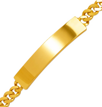 Load image into Gallery viewer, 14K Yellow Gold Shiny Curb ID Bracelet 7mm/4.5mm Wide 7inch Engraving Available
