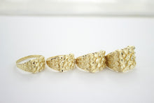 Load image into Gallery viewer, Authentic 14k Gold Nugget Ring Manly Small Medium Large Extra Large Sizes 6-13
