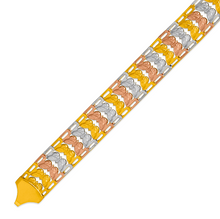 Load image into Gallery viewer, 14K Tricolor Gold Bohemian Style Gypsy Boho Hand Chain Bracelet 12.5mm 7"~8"
